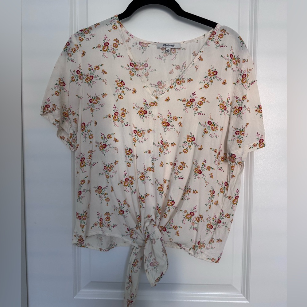 Madewell Novel Tie-Front Top in Windowbox Floral